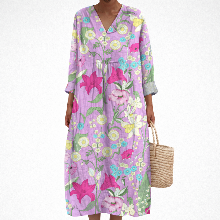 Élise - Vestido de Verano Estampado que Realza la Silueta