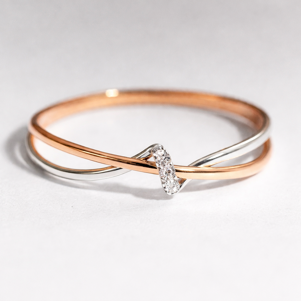 Anillo Vintage Trenzado en Oro y Plata