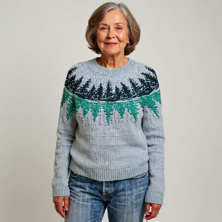 Valentina — Jersey de Punto Vintage de Montaña