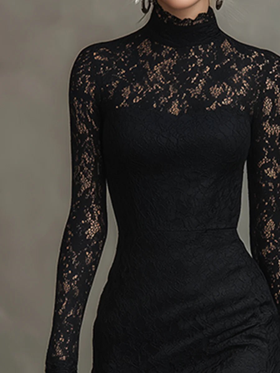 Jeanne | Elegante Vestido Maxi de Encaje con Cola de Pez