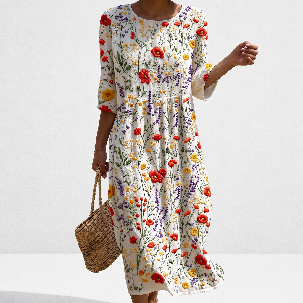 Adélaïde - Vestido femenino casual con diseño floral.