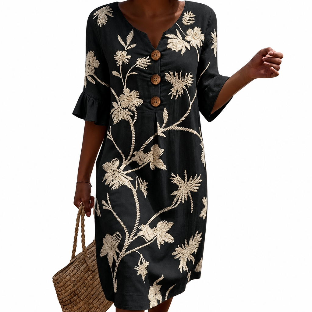 Bérénice - Vestido Casual Femenino con Diseño Floral.