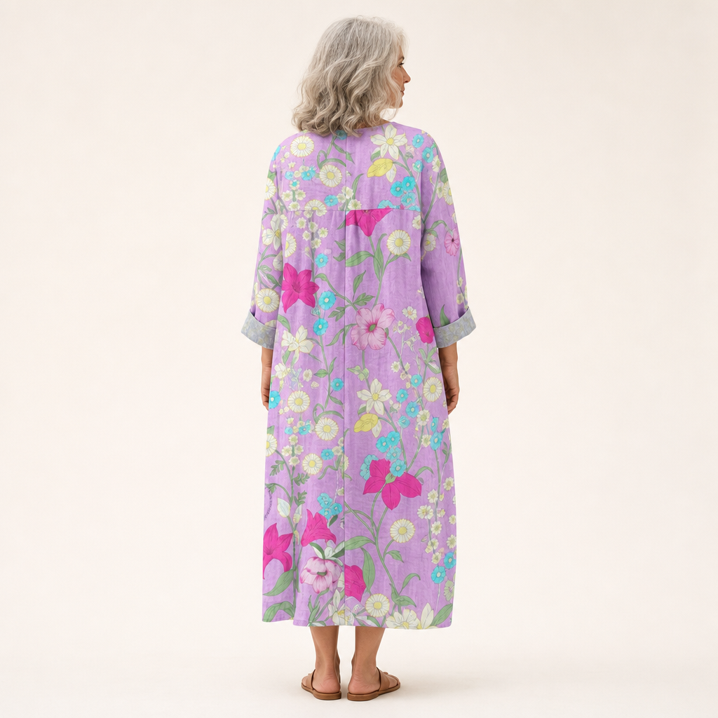 Élise - Vestido de Verano Estampado que Realza la Silueta