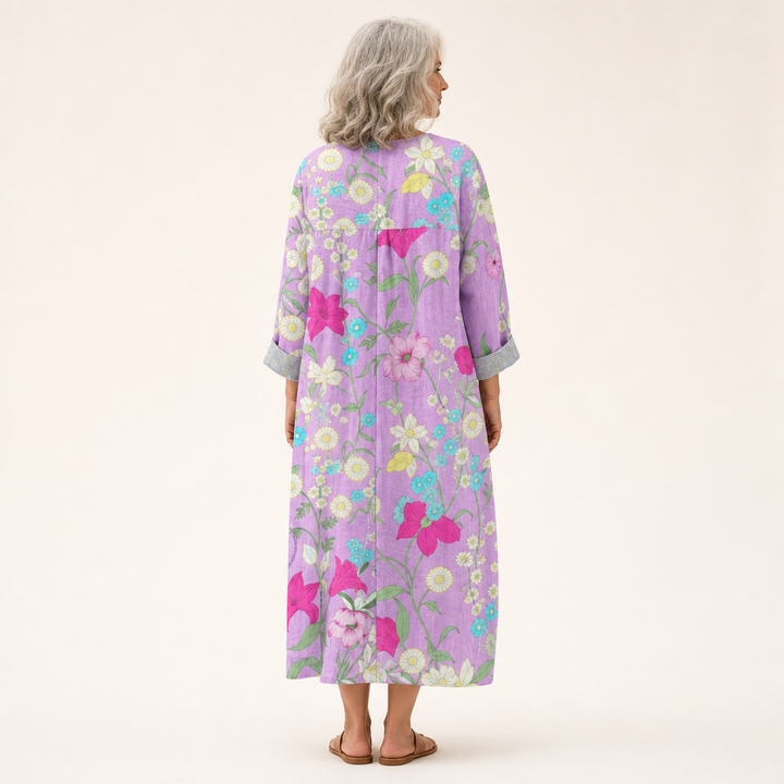 Élise - Vestido de Verano Estampado que Realza la Silueta
