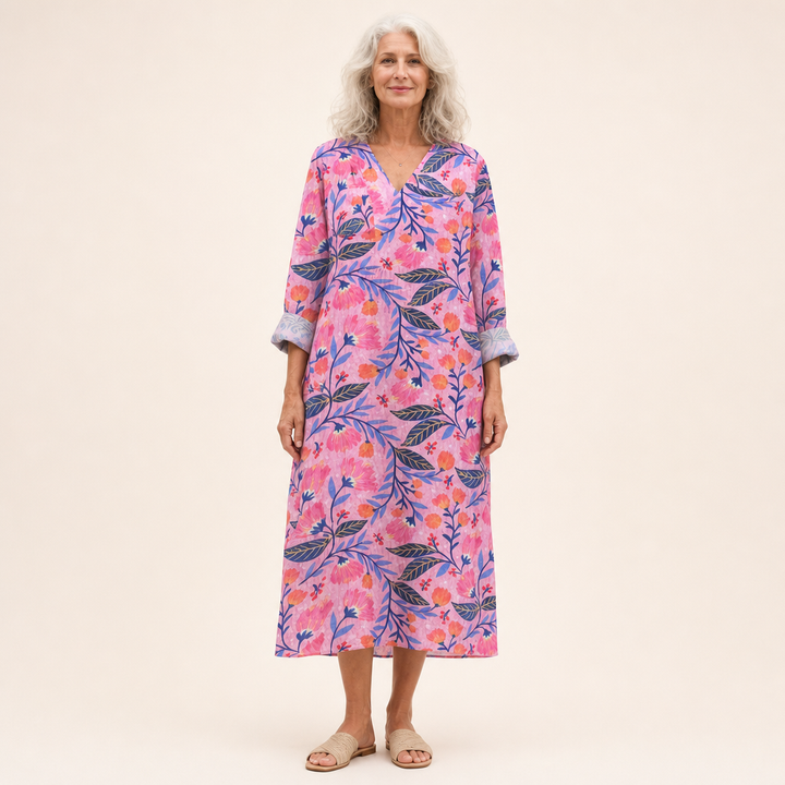 Clémence - Vestido de Verano Estampado Favorable
