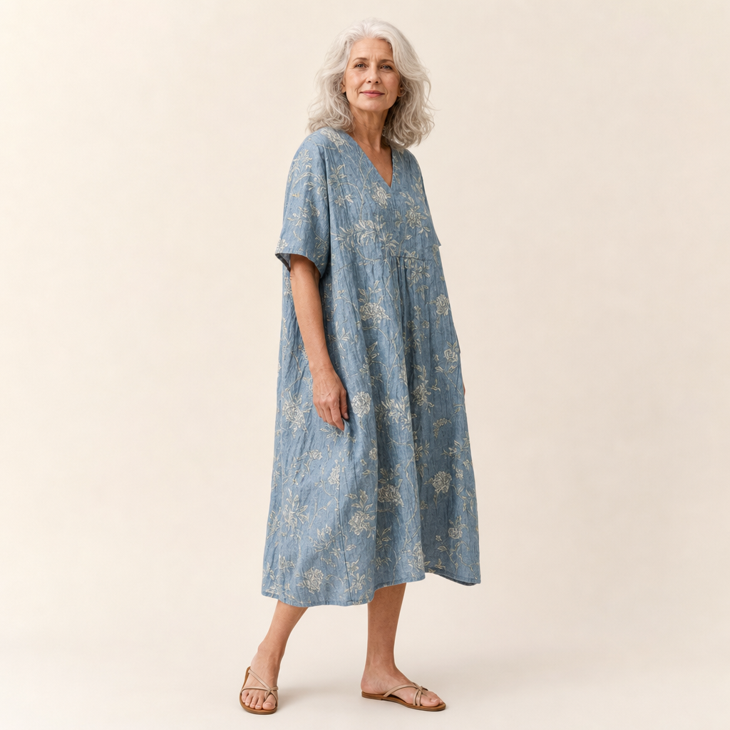 Geneviève - Vestido de Verano Estampado Favorable