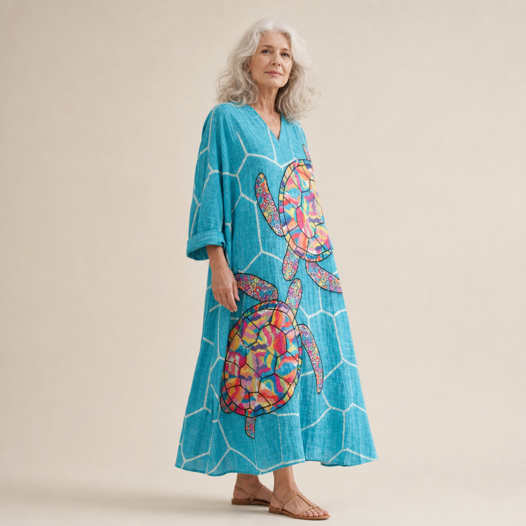 Éloïse - Vestido de Verano Estampado Favorable