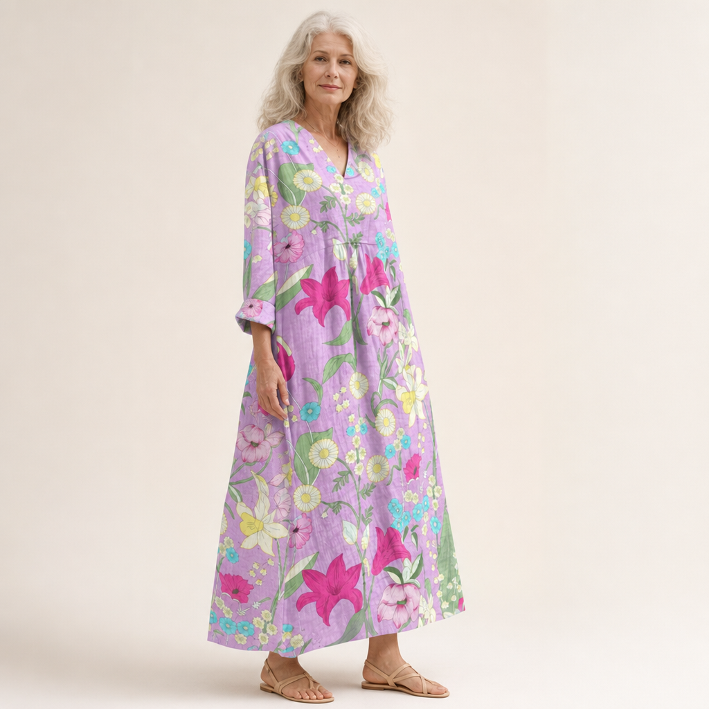 Élise - Vestido de Verano Estampado que Realza la Silueta