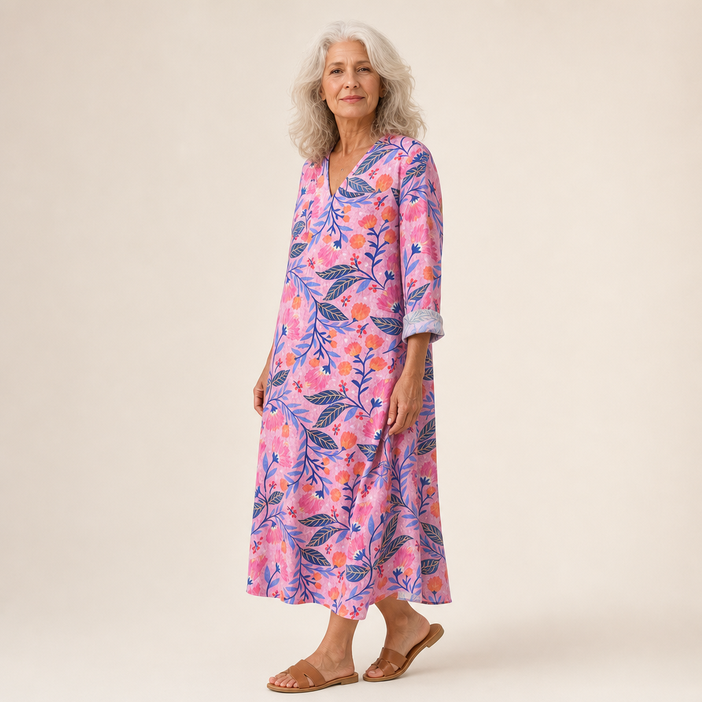 Clémence - Vestido de Verano Estampado Favorable