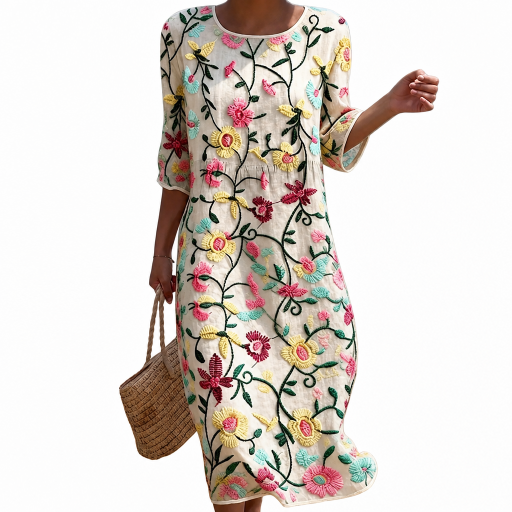 Élise - Vestido de verano para mujer con diseño floral.