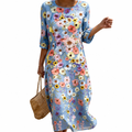 Inès - Vestido casual femenino con diseño floral.
