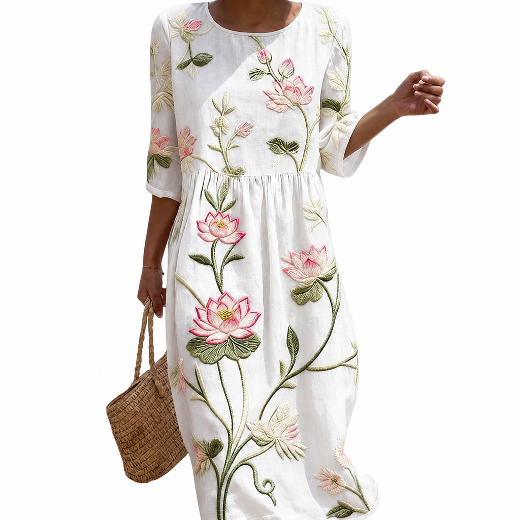 Solène - Vestido Casual Femenino con Diseño Floral