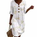 Filipina - Vestido de mujer casual con diseño floral.