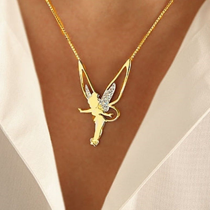 Collar con colgante de hada en oro