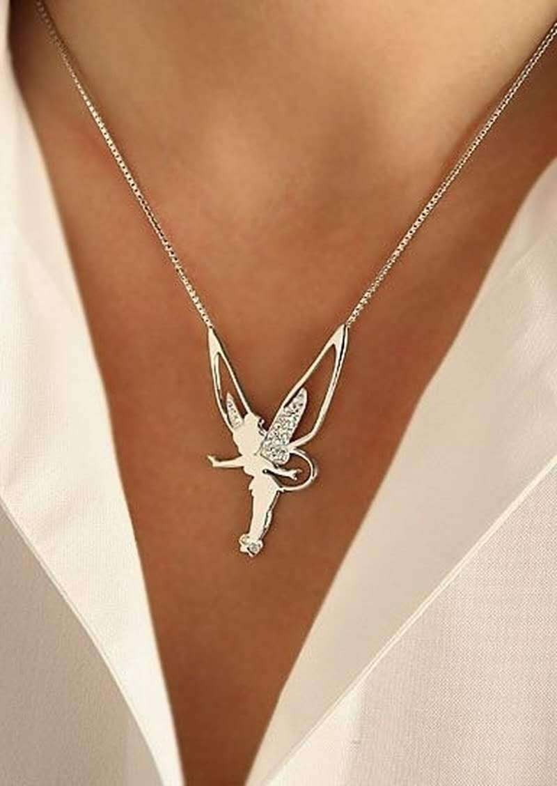 Collar con colgante de hada en oro
