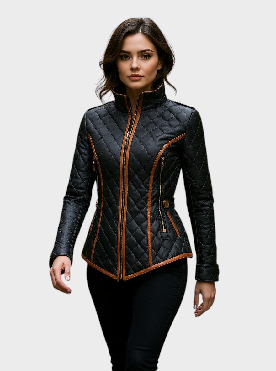 Laura™ | Chaqueta acolchada con diseño diamantado
