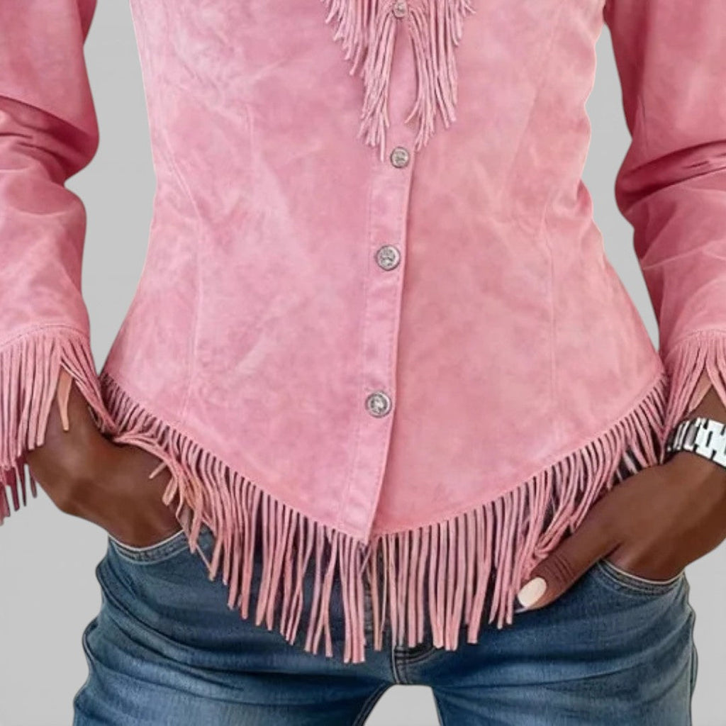 Marina™ | Blusa de ante con flecos