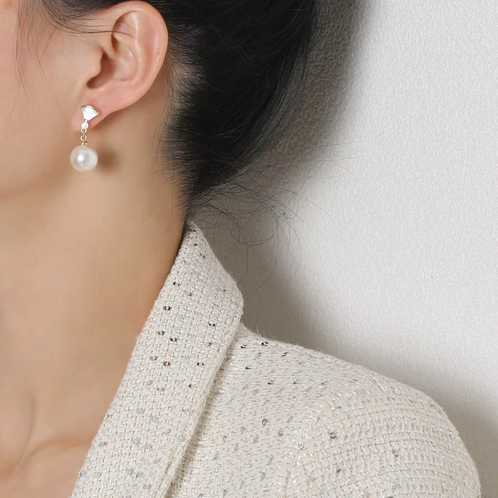 Pendientes Chic de Plata con Perla