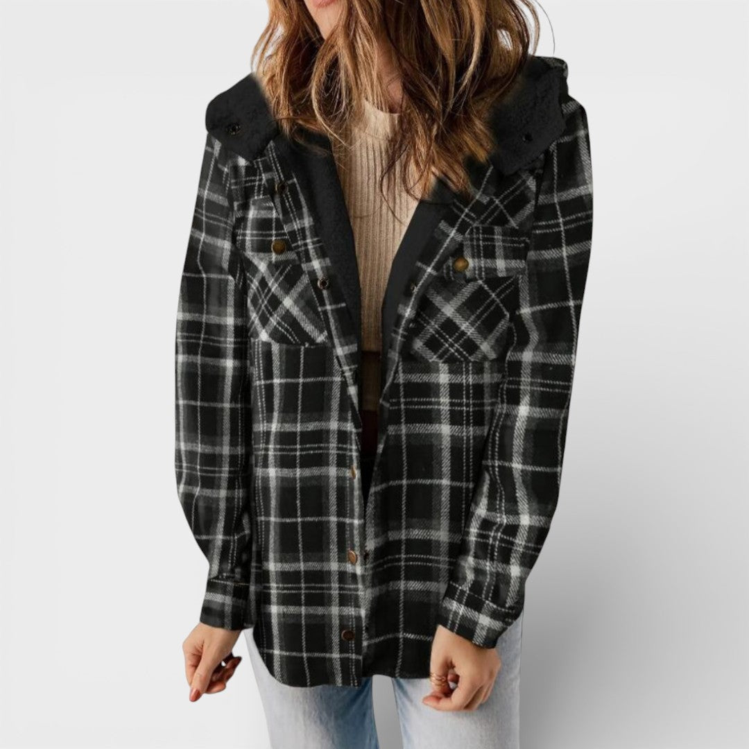 Claudia™ | Chaqueta de cuadros con capucha