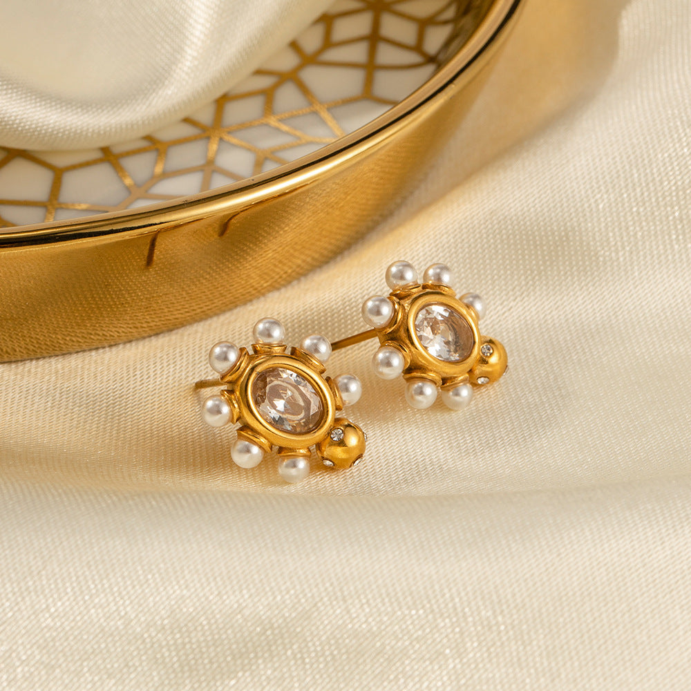 Pendientes Sofisticados de Oro con Perla