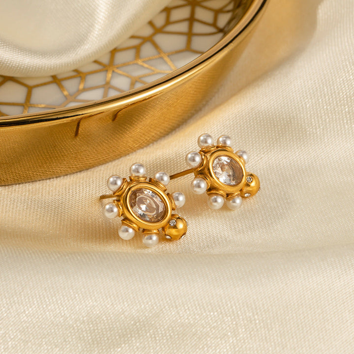 Pendientes Sofisticados de Oro con Perla