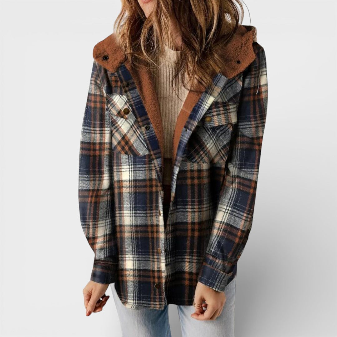 Claudia™ | Chaqueta de cuadros con capucha