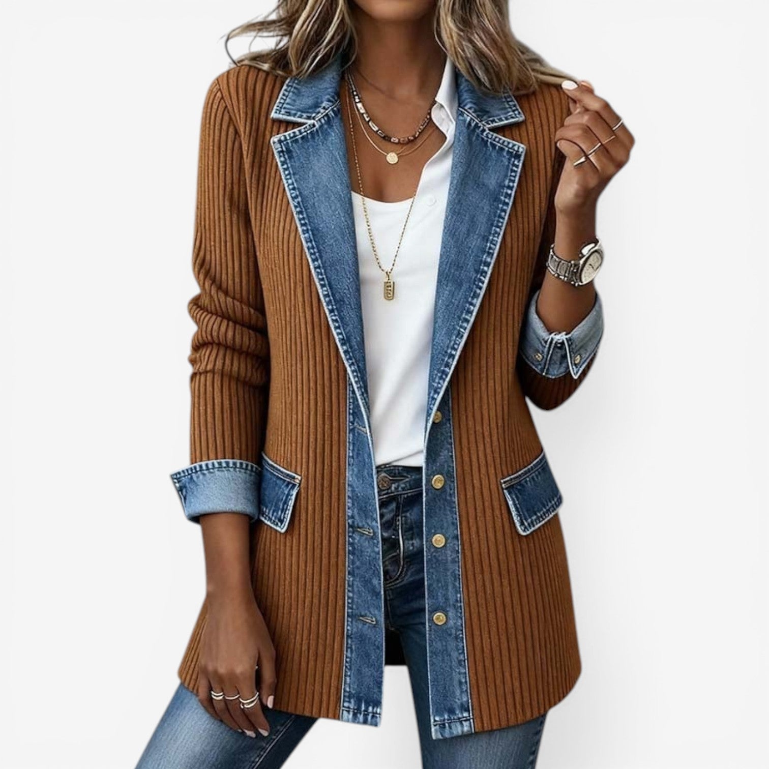 Emilia™ | Blazer vaquero elegante