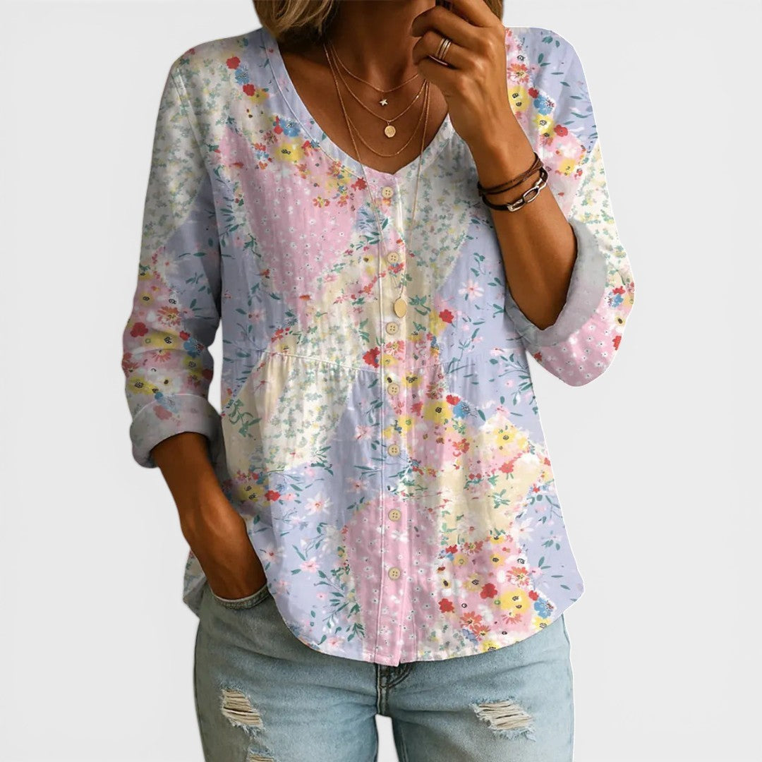 Elena™ | Blusa floral elegante