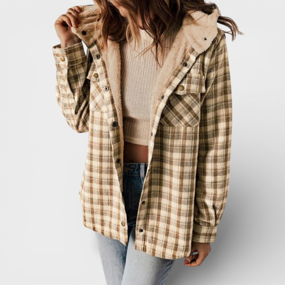 Claudia™ | Chaqueta de cuadros con capucha