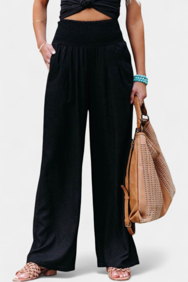 Alexia Pantalón de Algodón y Lino con Corte Fluido y Elegancia Natural