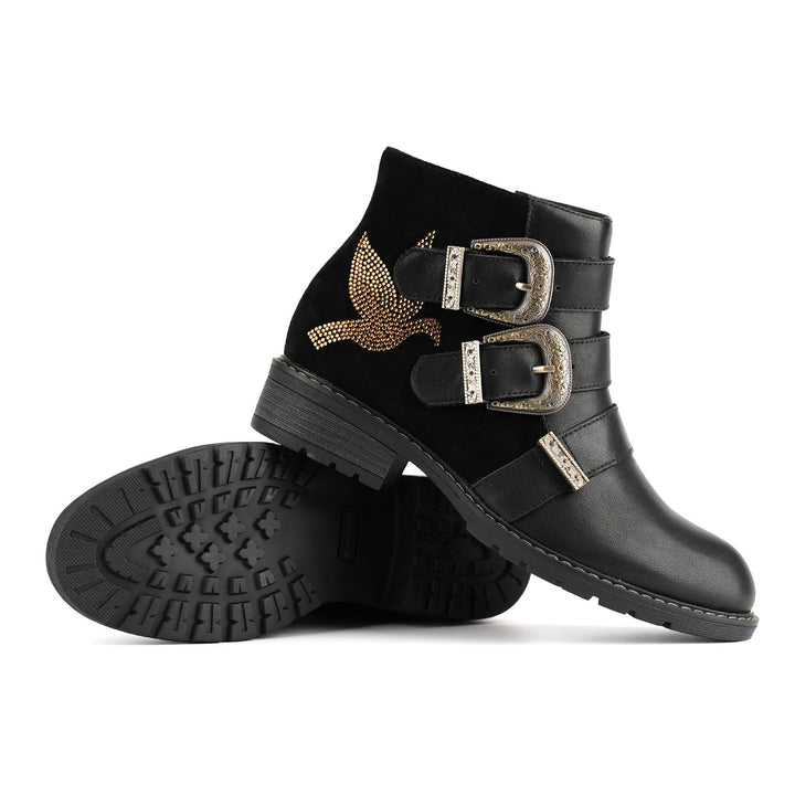 Delfina — Botines Chic con Hebilla de Paloma