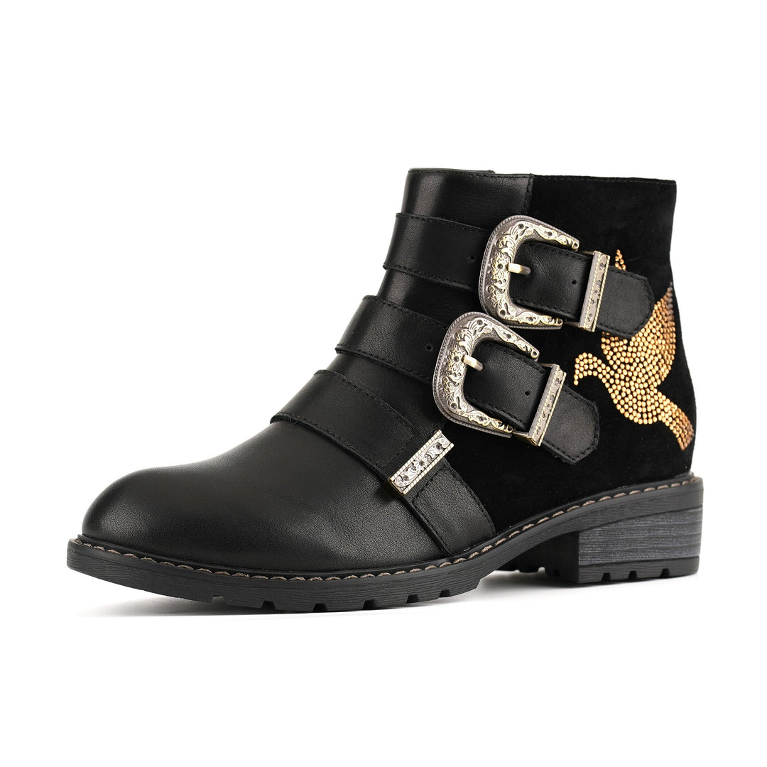 Delfina — Botines Chic con Hebilla de Paloma