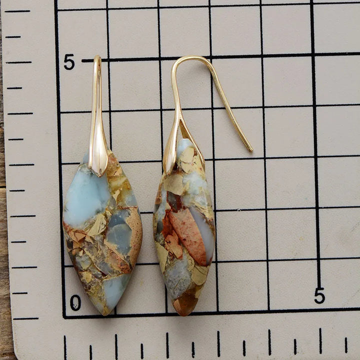 Pendientes en forma de gota con piedra natural