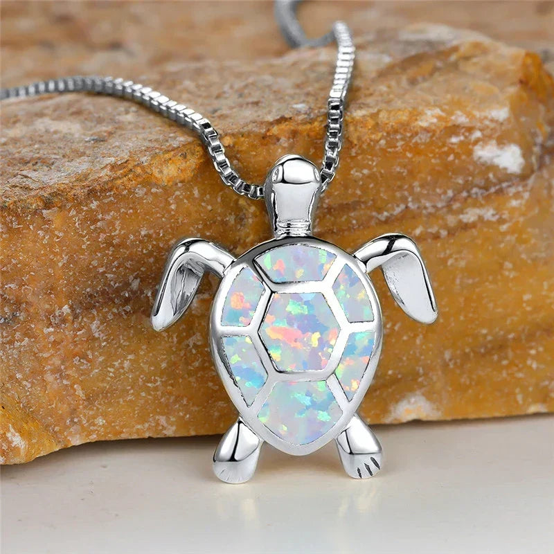Pendentif Tortuga en Ópalo de Fuego Verde Vintage en Oro