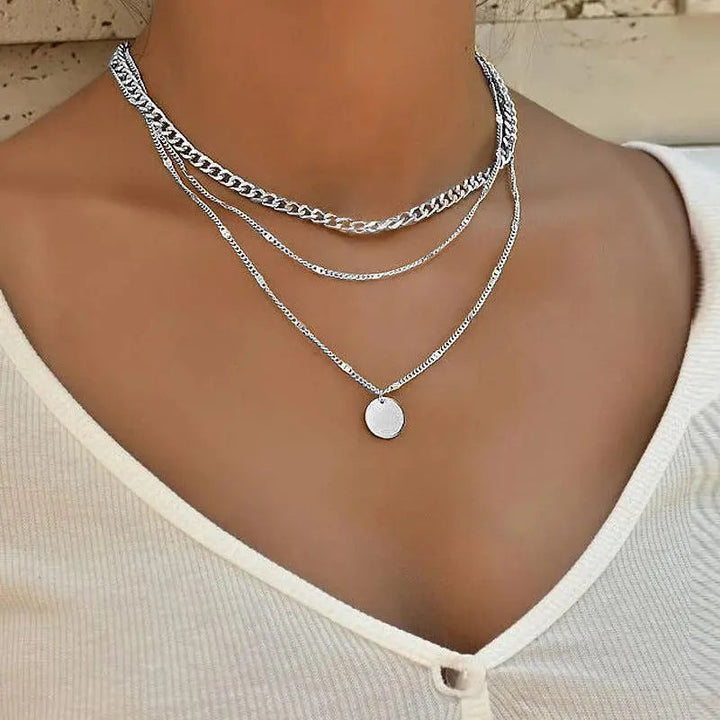 Collar Elegante Baño de Oro y Plata