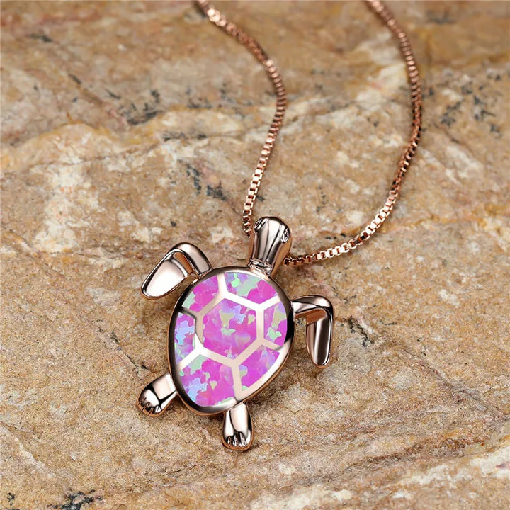 Pendentif Tortuga en Ópalo de Fuego Verde Vintage en Oro