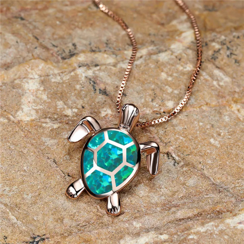 Pendentif Tortuga en Ópalo de Fuego Verde Vintage en Oro