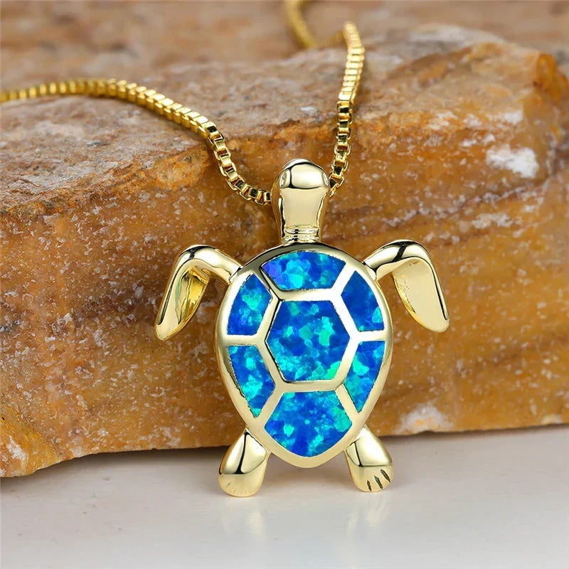 Pendentif Tortuga en Ópalo de Fuego Verde Vintage en Oro