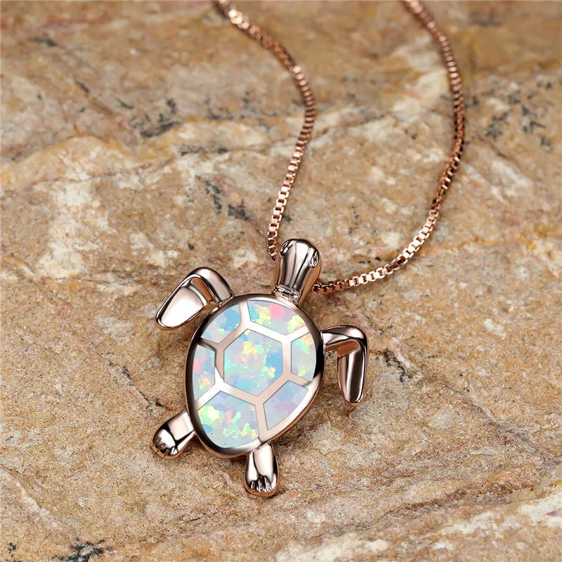 Pendentif Tortuga en Ópalo de Fuego Verde Vintage en Oro