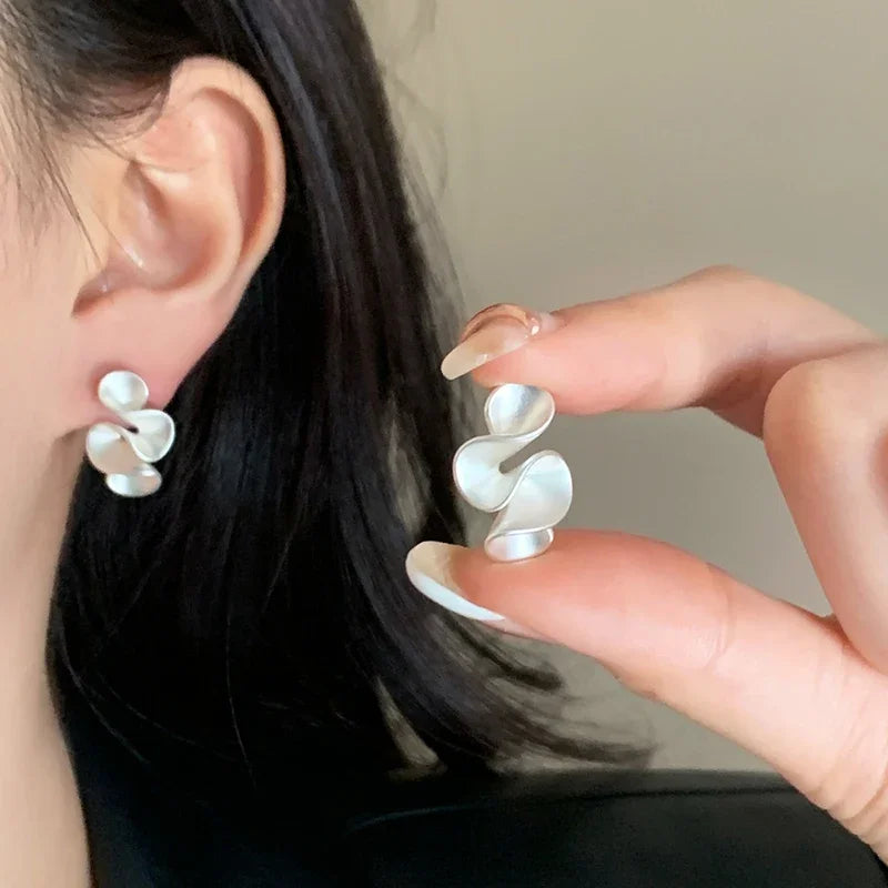 Pendientes de Flor en Plata y Oro de 18K