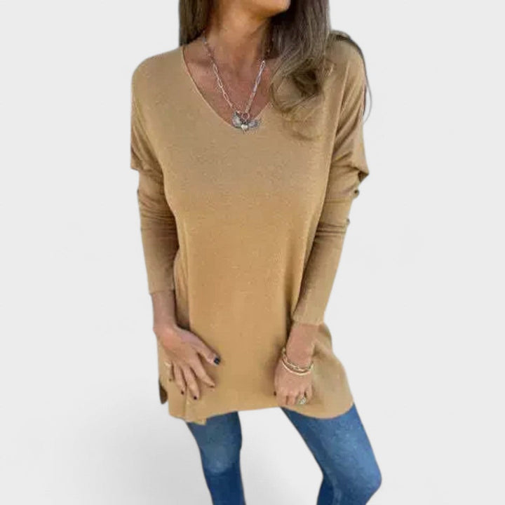 Juana™ | Túnica de punto relajada con cuello en V