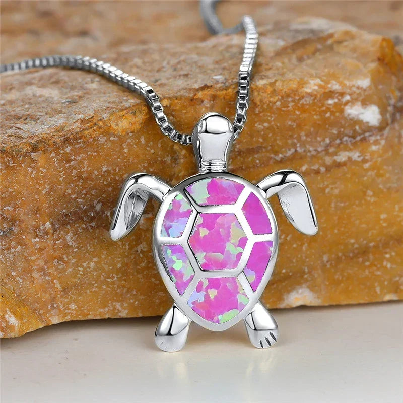 Pendentif Tortuga en Ópalo de Fuego Verde Vintage en Oro