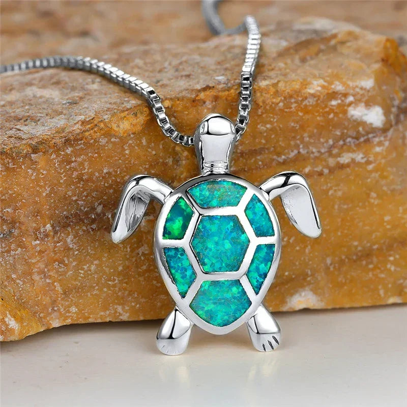 Pendentif Tortuga en Ópalo de Fuego Verde Vintage en Oro