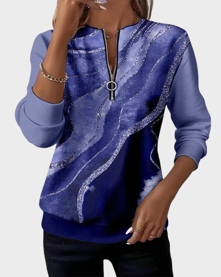 Luna™ | Sudadera de medio cierre con estampado vintage