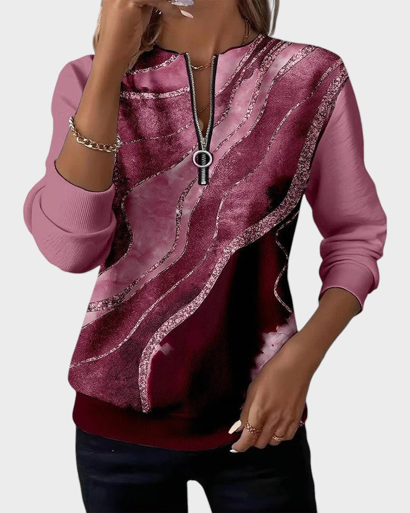 Luna™ | Sudadera de medio cierre con estampado vintage