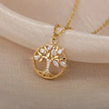Collar Árbol de Vida en Oro con Circonitas