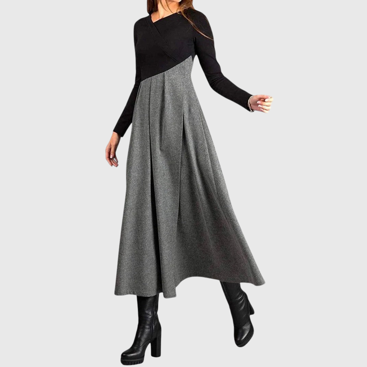Jeanne | Elegante Vestido Maxi de Manga Larga