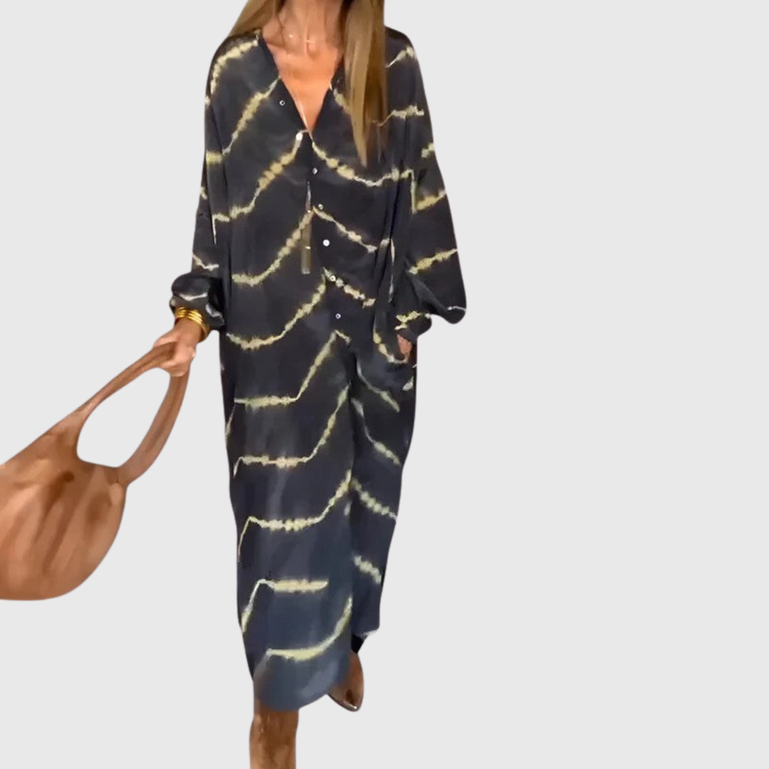 Manon | Élégante Robe Maxi Rayée au Style Boho
