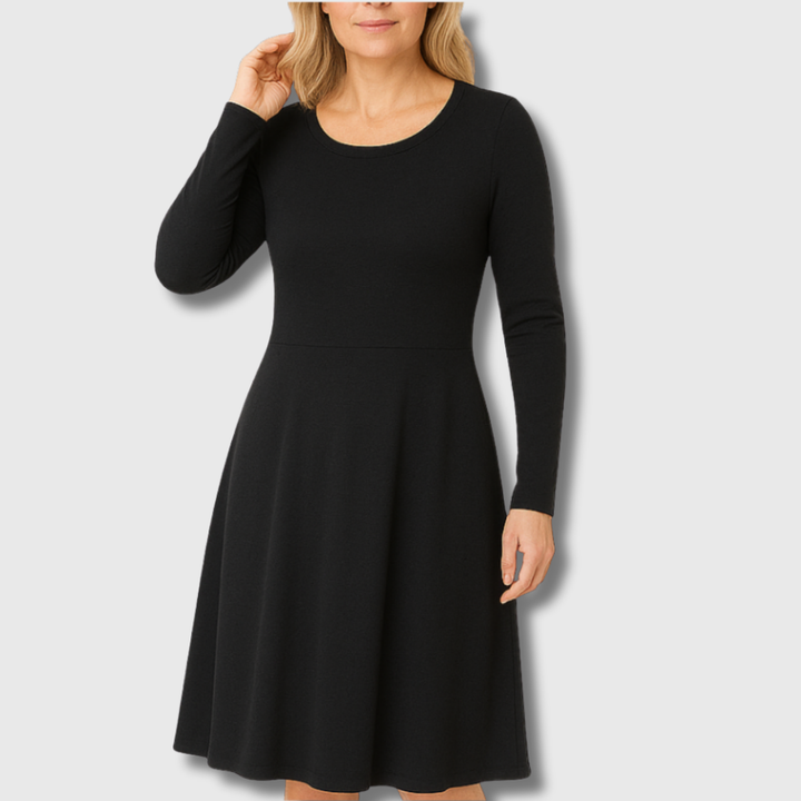 Julie | Vestido Clásico de Manga Larga con Corte Acampanado