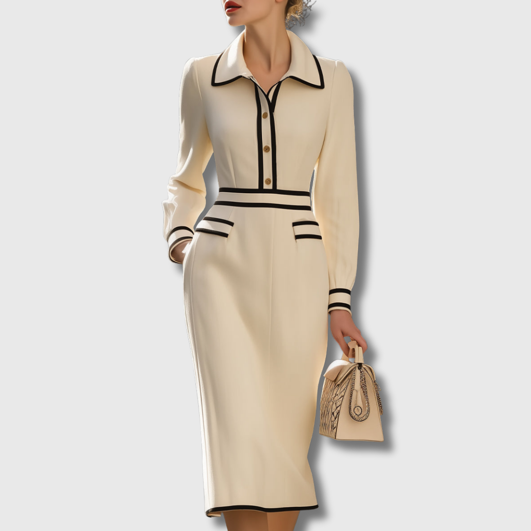 Sylvie | Vestido Midi con Detalles de Botones Elegantes